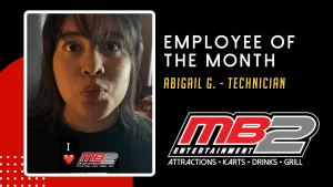 Abigail, skilled technician at Santa Clarita’s entertainment venue, working diligently.