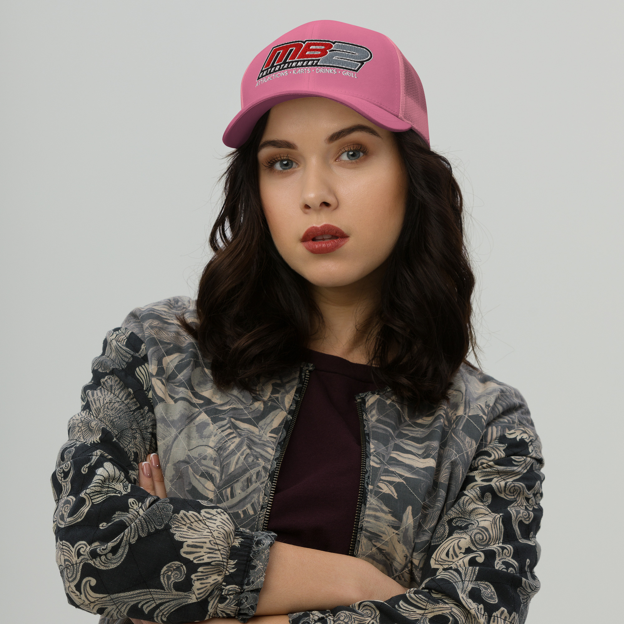MB2 Entertainment Trucker Hat Pink - Image 6
